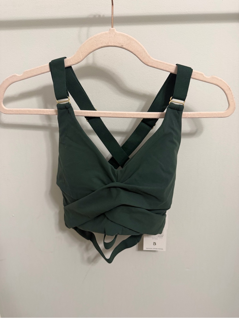 BuffBunny Candy Wrap Twist-Front Sports Bra - Dark Green